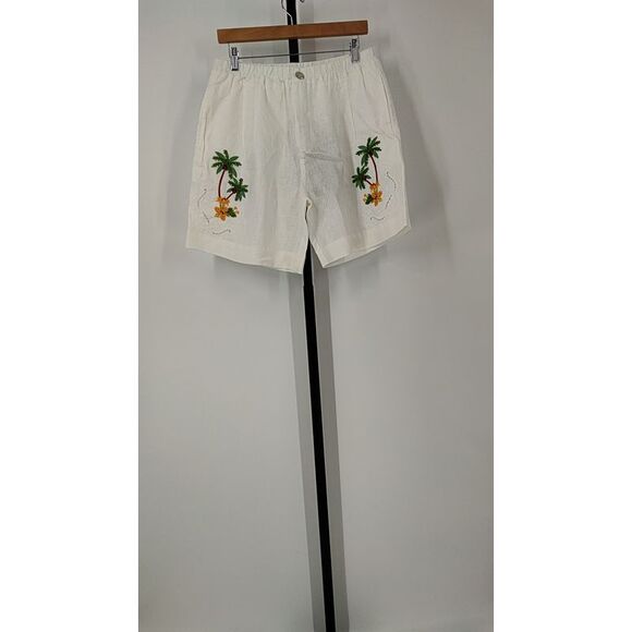 Farm Rio Pants - Farm Rio Women Tropical Destination Embroidered Shorts White M